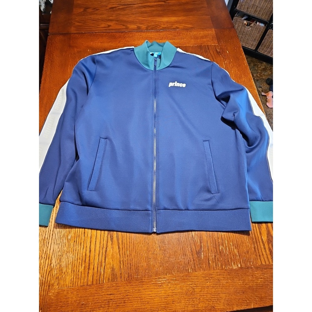Prince Pickleball Track Jacket Mens 2XL Dark Blue Full Zip Logo‎ NWOT (A928)